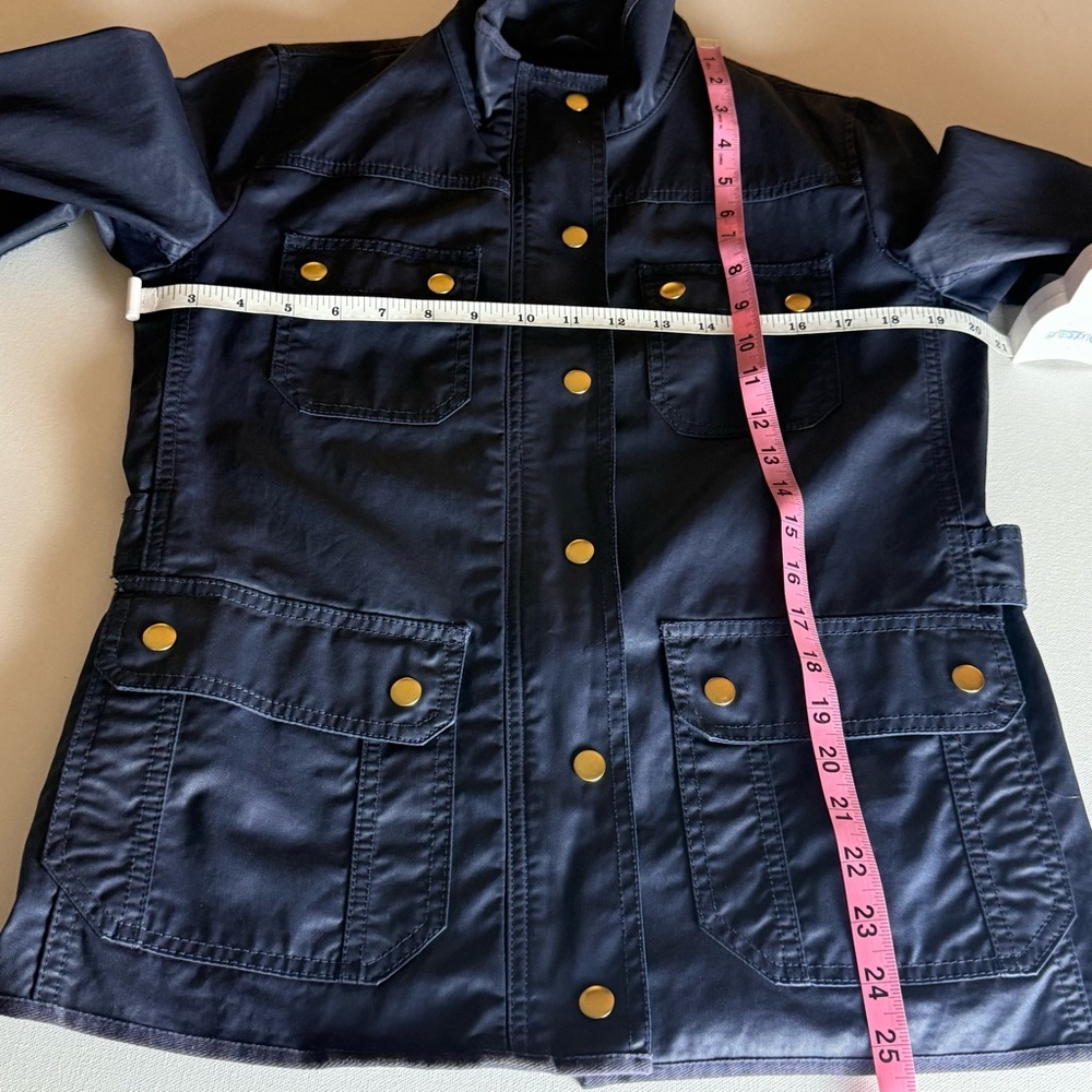 J. Crew Navy Utility Jacket with Gold Buttons, size small, Fall, Spring - Picture 9 of 11